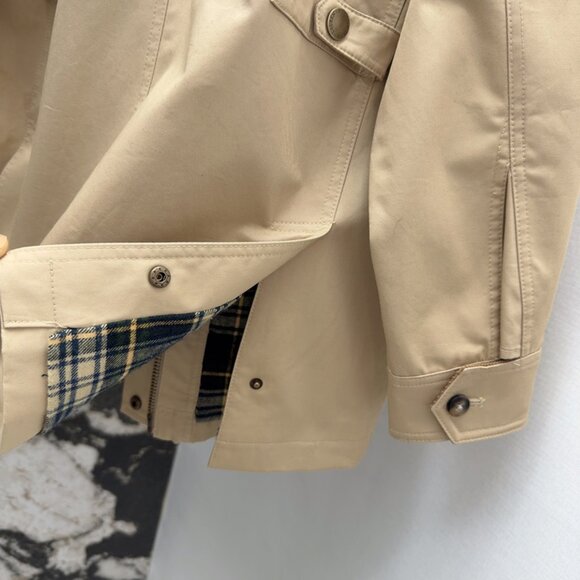 Ralph Lauren Corduroy Collar Trim Tan Trench Coat - Picture 9 of 9